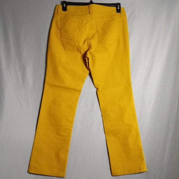 Ann Taylor Women's Modern Straight Mustard Yellow Brushed Corduroy Pants Sz 12P - Picture 2 of 8